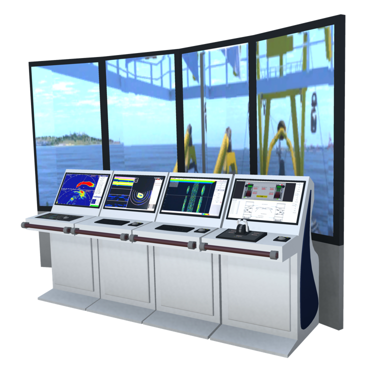 Fishing simulator, Trawl master and sonar console